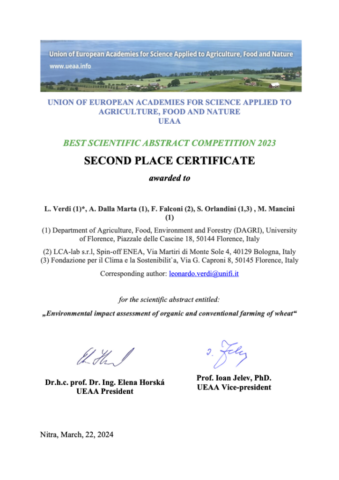 UEAA Certificate Best Abstracts 2nd place 2023